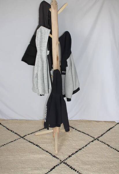 Superb handcrafted Scandinavian style coat rack in 100% natural lemon wood (2 sizes to choose from)