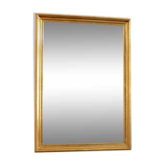 Vintage 70s bevelled gold mirror