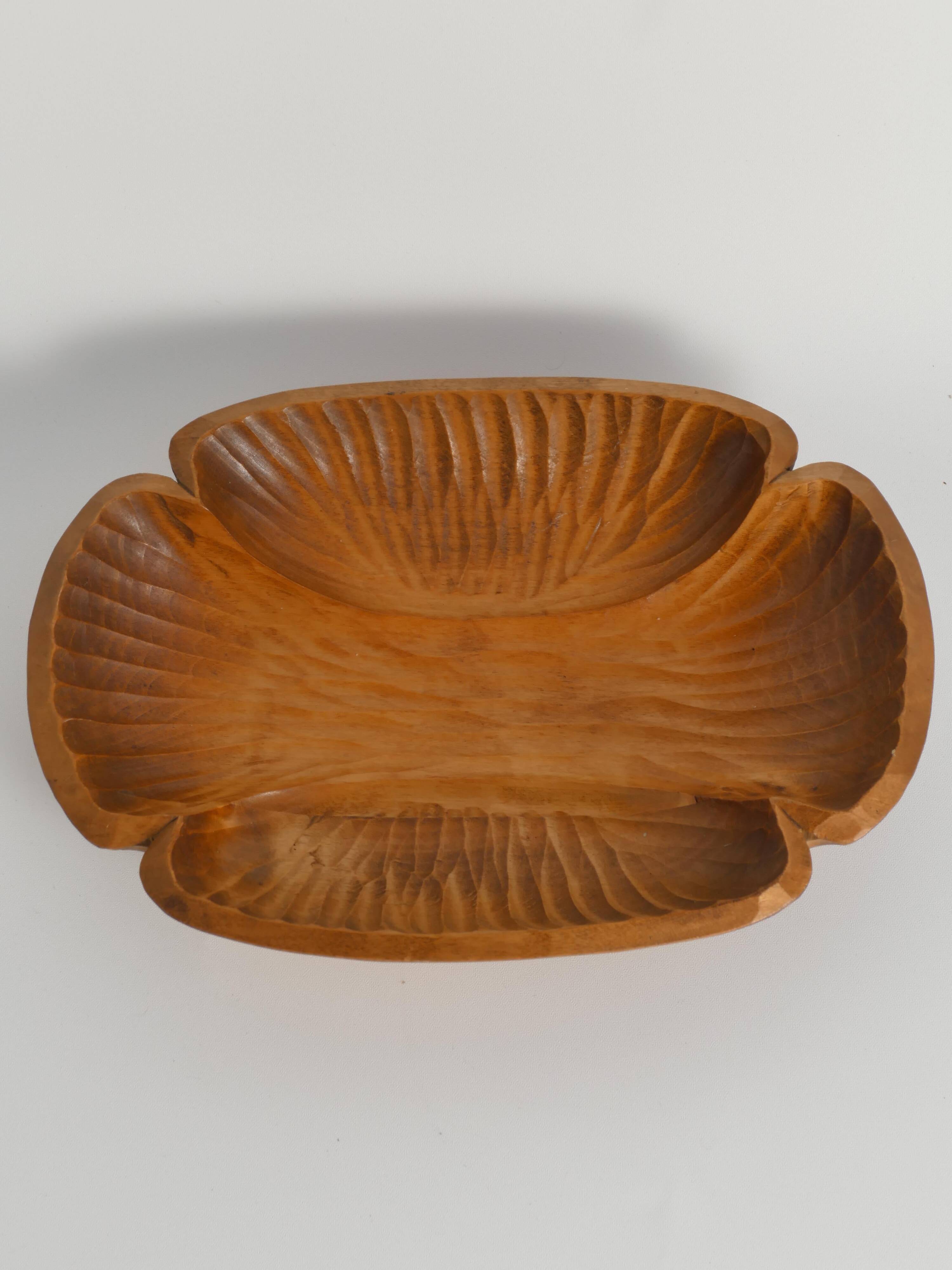 Folk Art Hand-carved Wood Bowl, Sweden 1930s