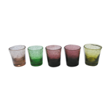 5 vintage bubble glass cups from Biot