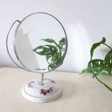 Standing mirror, porcelain base, vintage