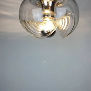 Peill & Putzler Futura suspension in ribbed glass and chrome 1970