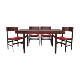 Rosewood extension table set and its 4 vintage chairs