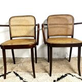 Ligna (Thonet A811), années 1930, Rotin, Vintage Set de 2