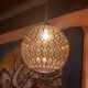 Ball pendant light in orange and enameled glass from the 70s