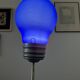 Small blue lamp bulb postmodern 90s Pop Art style