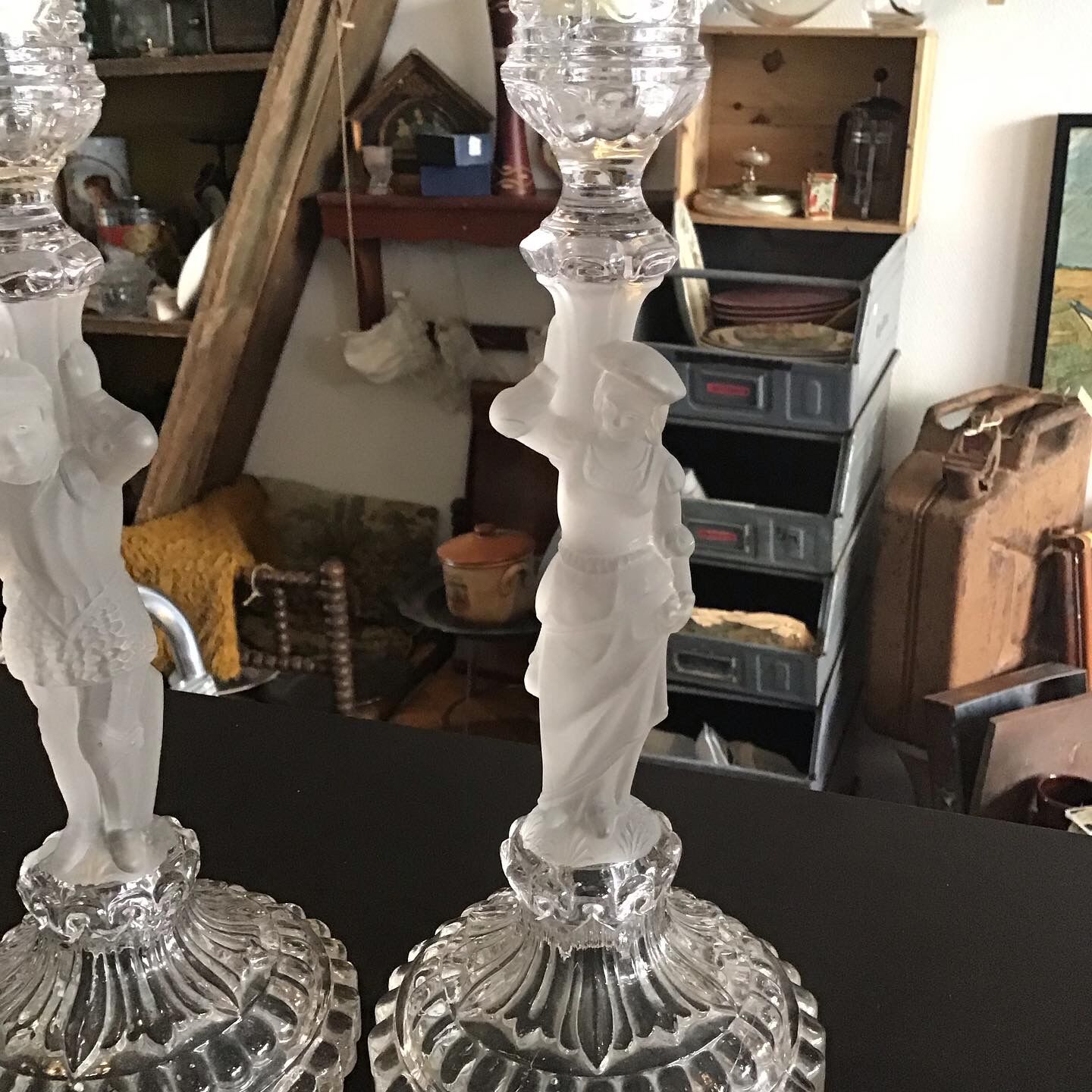 Pair of crystal candlesticks