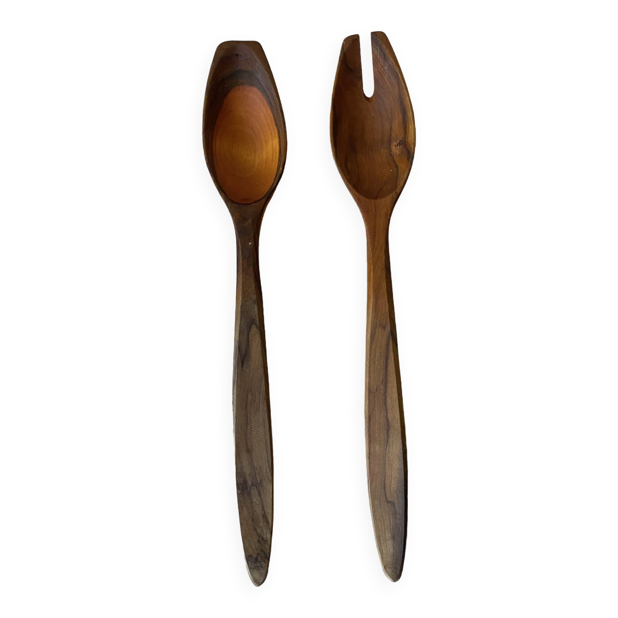 Olive wood salad servers