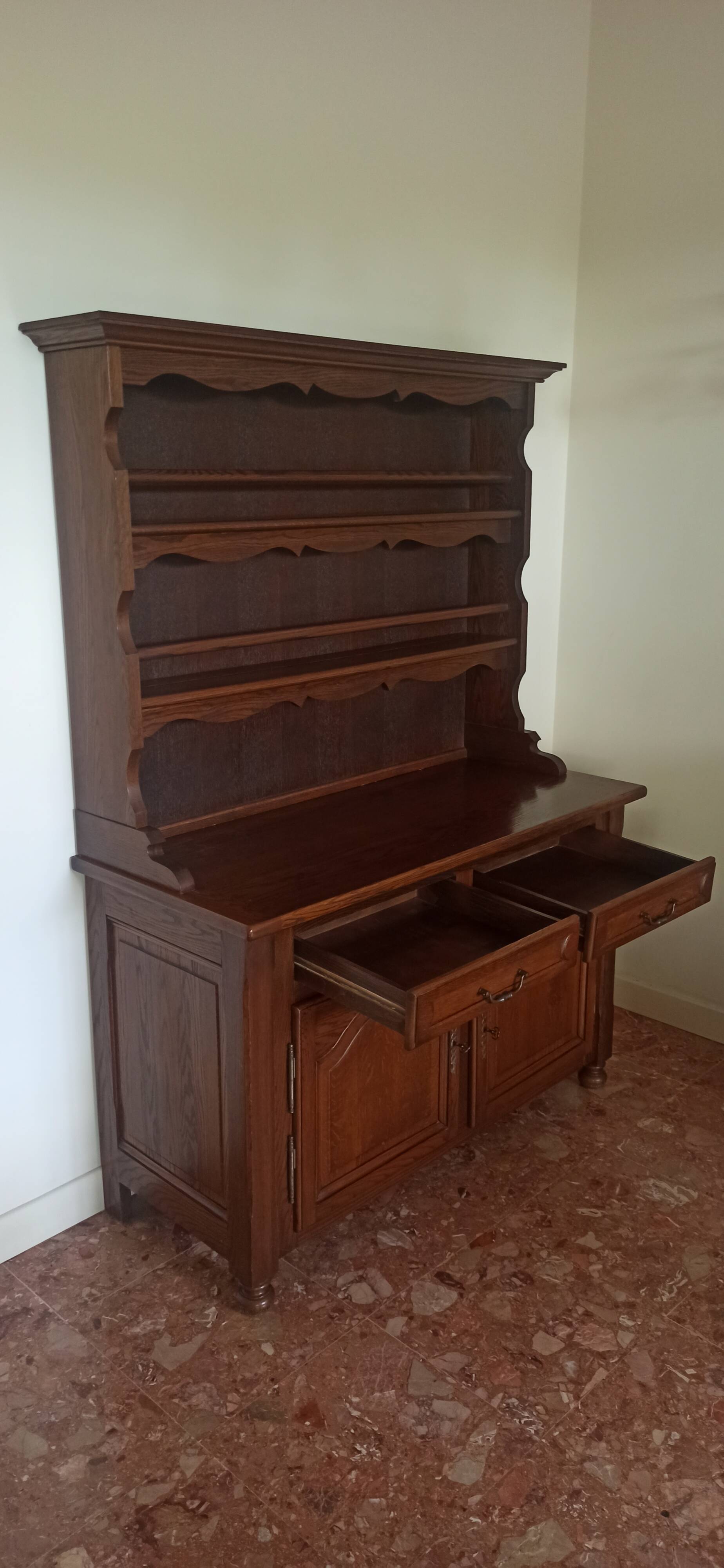 two-body oak solid wood sideboard
