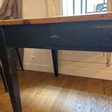 20th century farmhouse table with black base