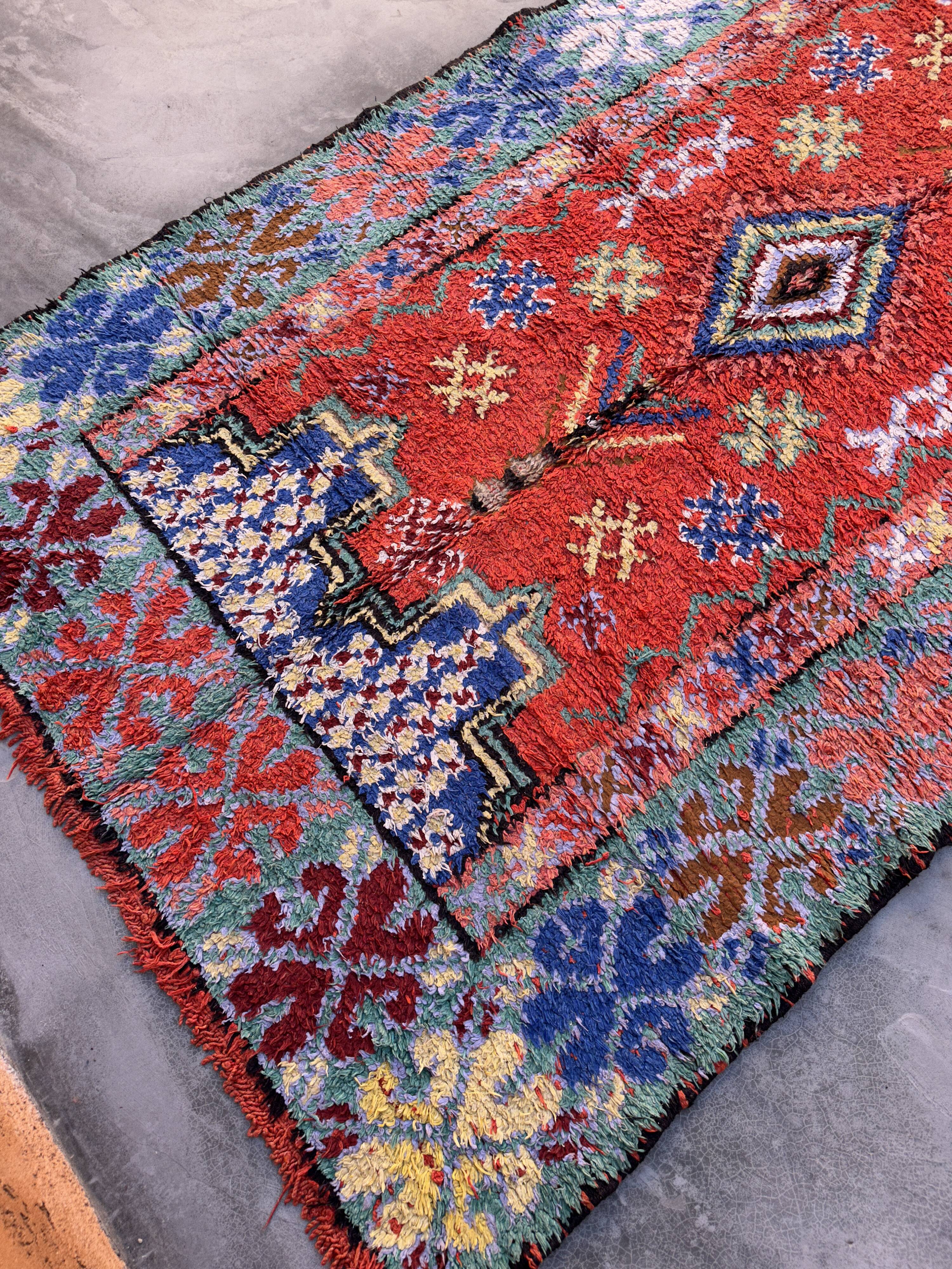 Colorful Moroccan boujad rug - 167 x 322 cm