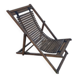 Vintage solid teak deckchair