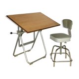 Architect Heliolithe vintage drafting table and Chair