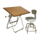 Table à dessin d’architecte Héliolithe vintage et sa chaise
