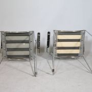 Mid-Century Design Chrome and Leather Chairs from Italy, Set of 4, 1970s