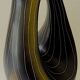 Earthenware vase decorated with yellow lines on a black and yellow background