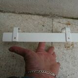 White metal wall coat rack with 2 hooks from the 70s