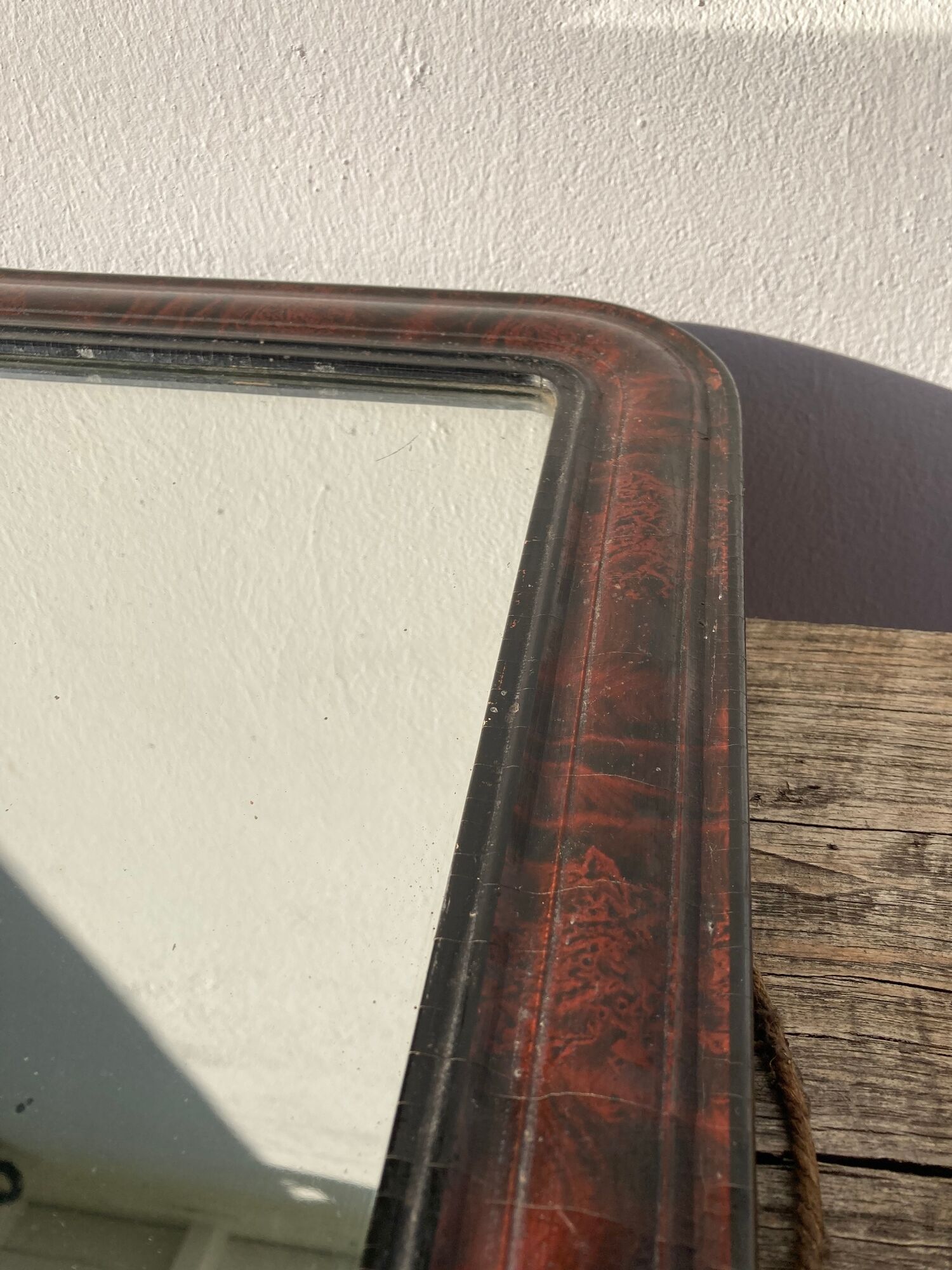 Mirror Louis Philippe period 46x39 XIXth old black brown