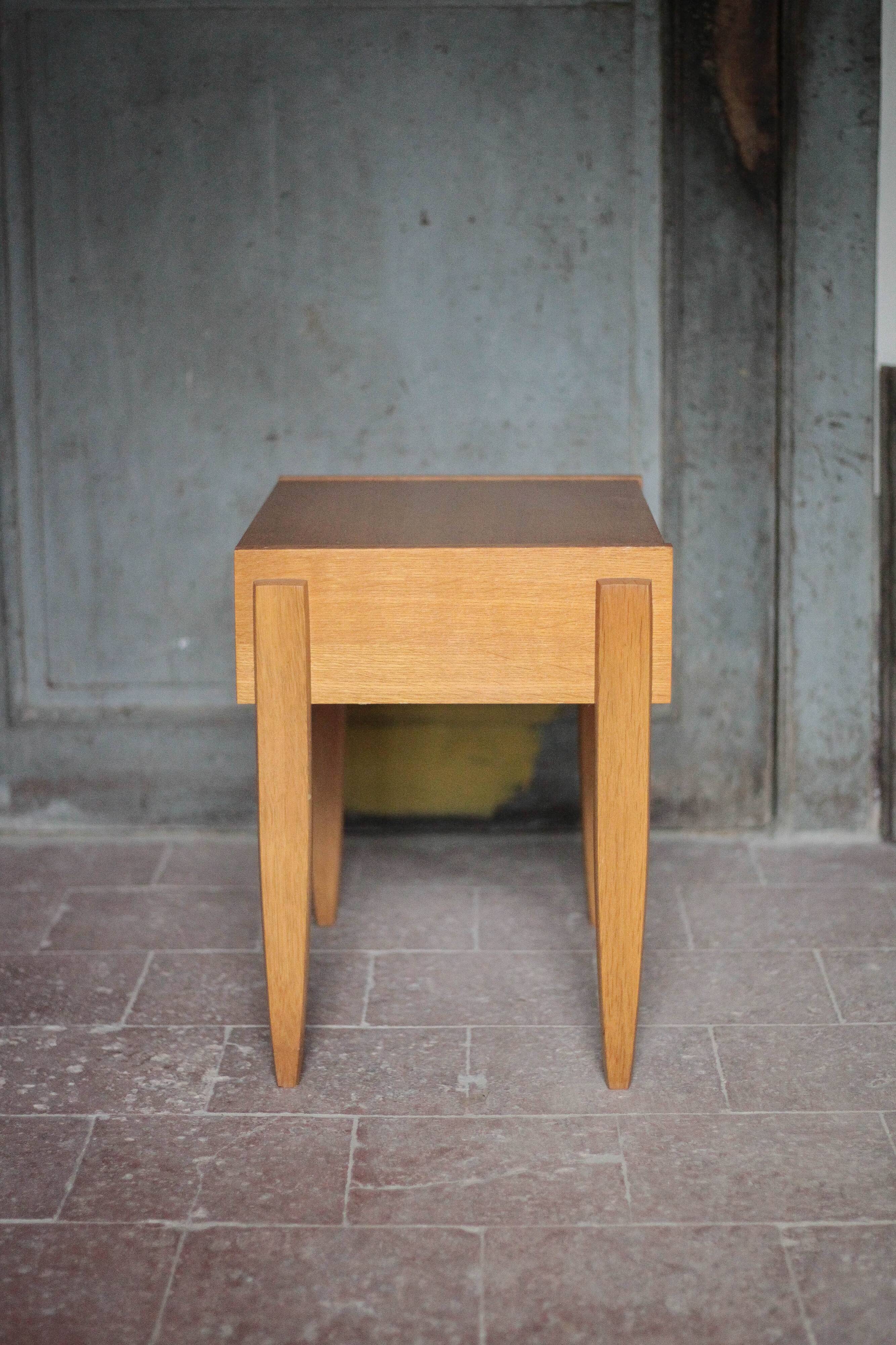 Vintage wooden bedside table, nightstand, side table, modernist.