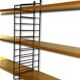 Scandinavian wall shelves teak & metal, 1960s