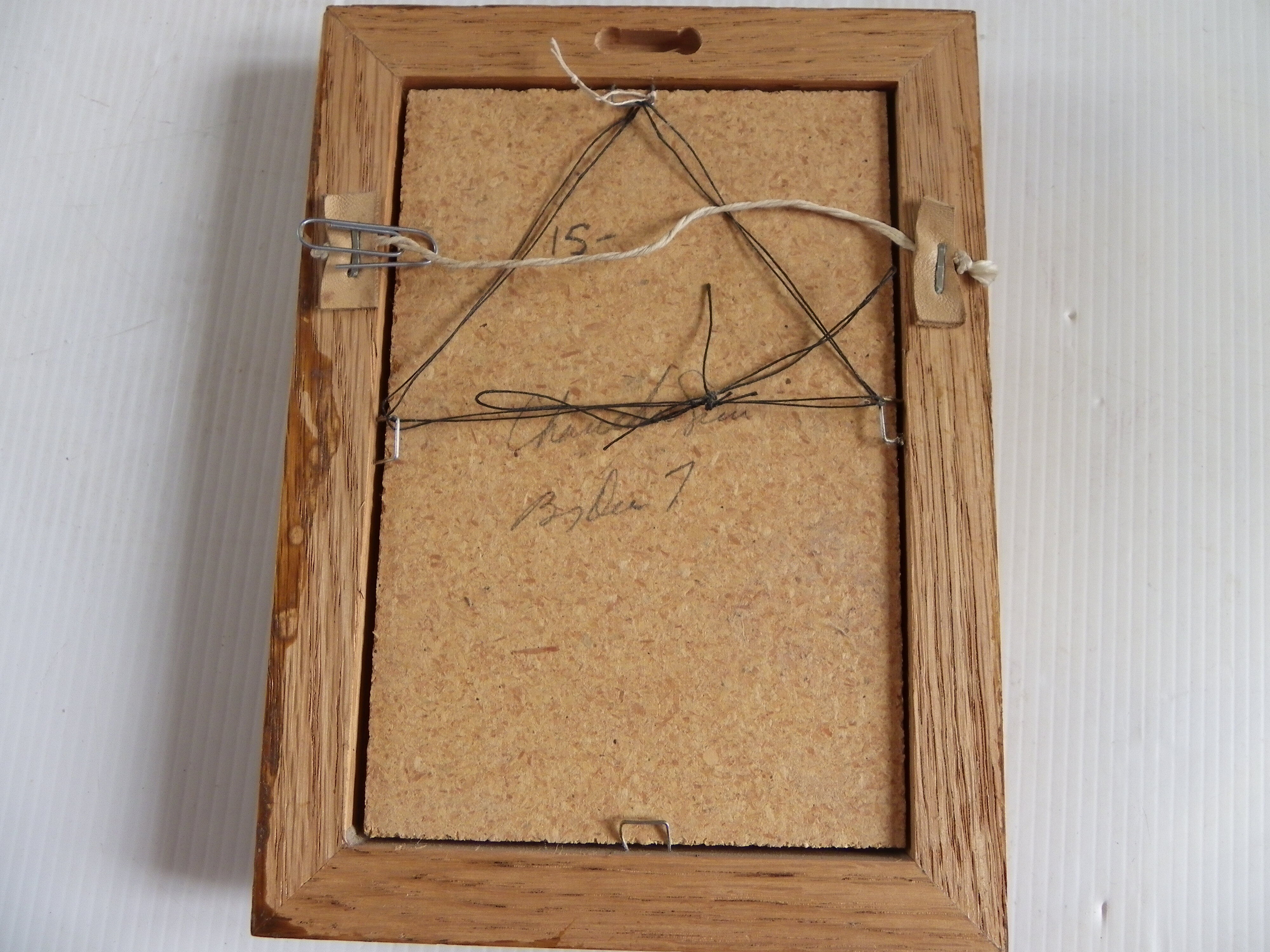Peinture au sable Navajo vintage dans cadre bois