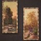 Tableau signé paysage de style impressionniste du 19ème siècle
