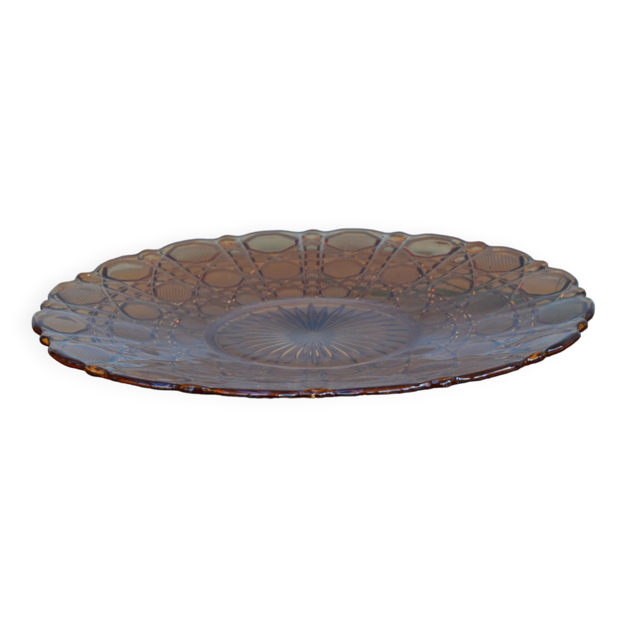 Plat creux en verre rose
