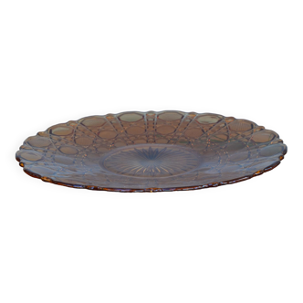 Pink glass deep dish