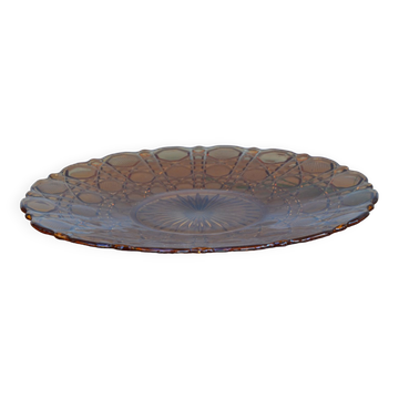 Pink glass deep dish