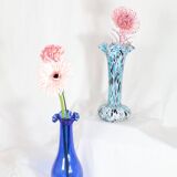 BLUE AND BROWN SPECKLED CLICHY GLASS VASE