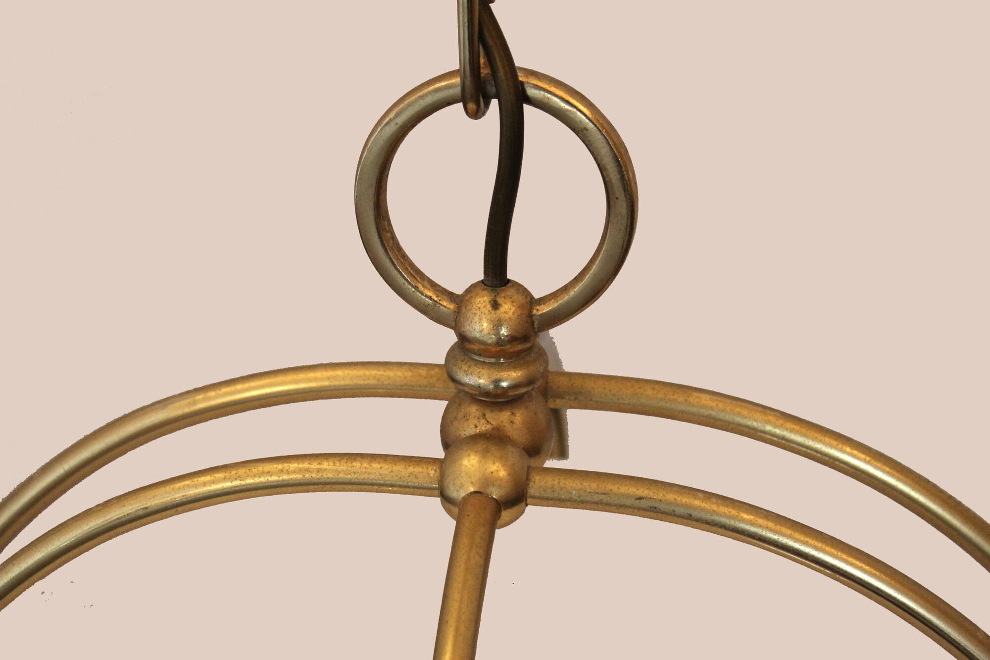 1970s goldenrod pendant with opaline glass