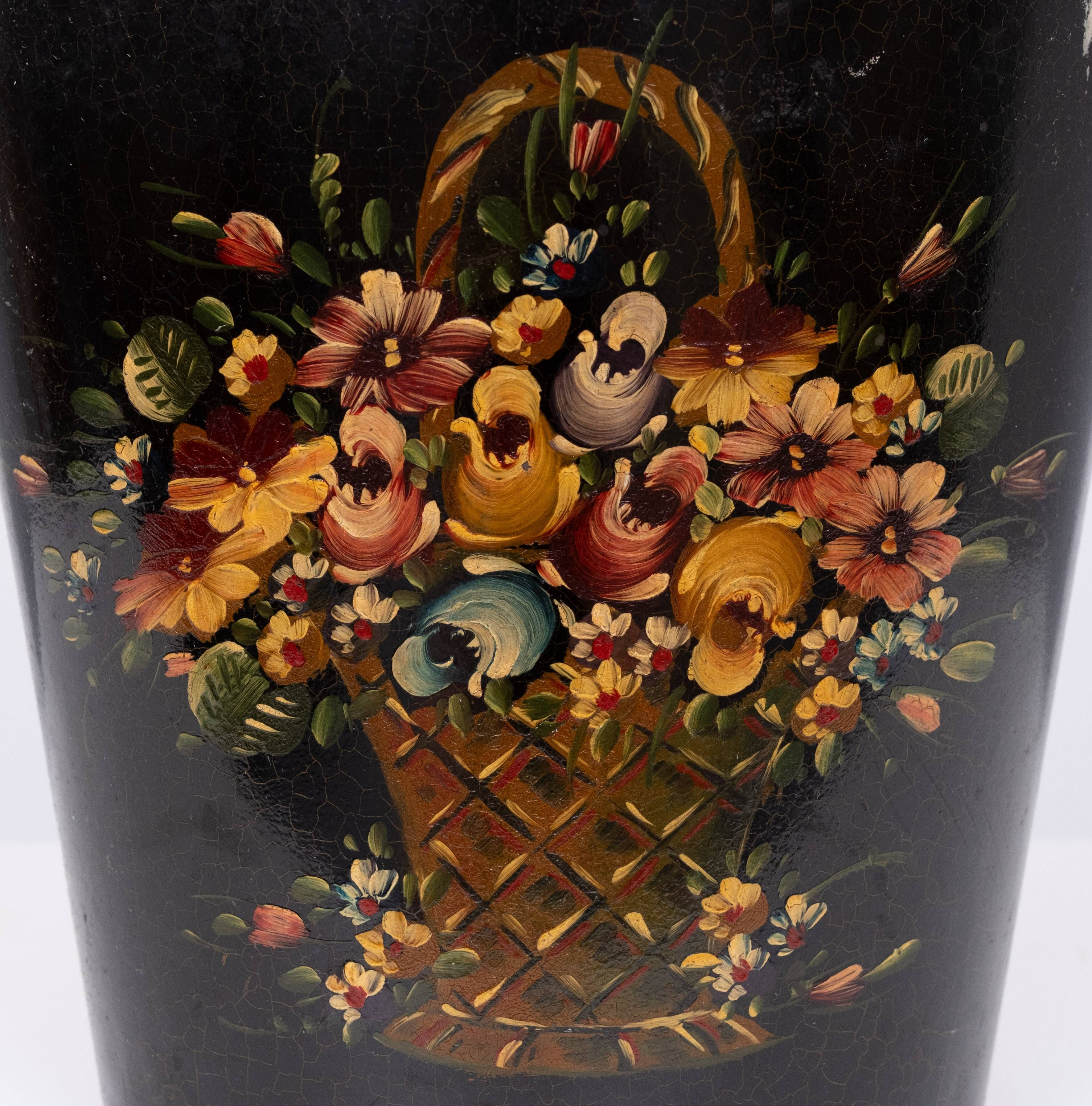 Metal Hand painted Waste Basked 1950s England