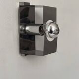 Vintage wall light, brushed metal, France, 1970