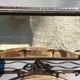 Wall coat rack Art Deco 1930 wrought iron 4 hooks and beveled mirror