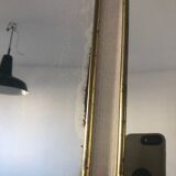 Mirror triptych barber gilded vintage leather 1930 - 33 x 79cm