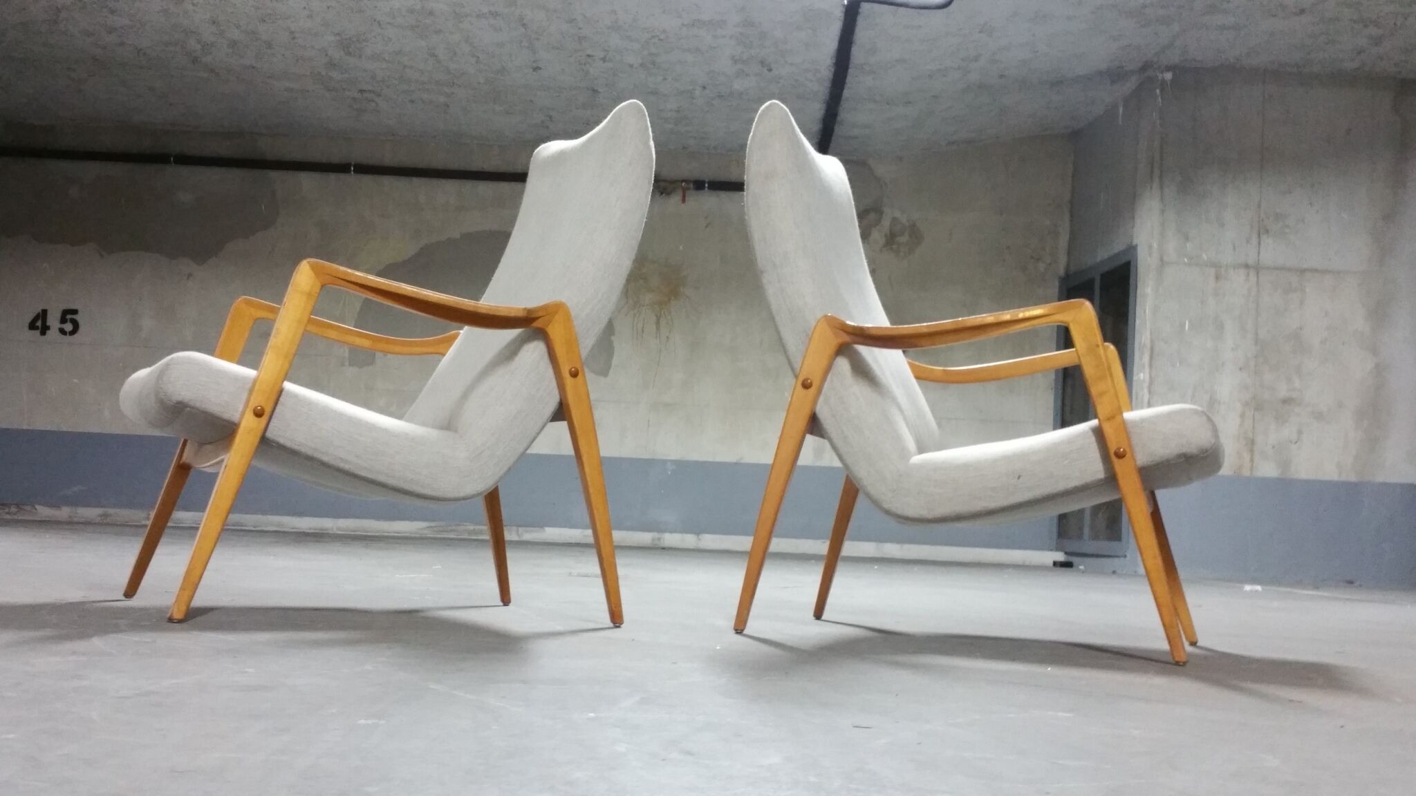 Scandinavian armchair danish feet years 50 compass