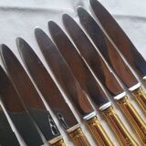 12 Table Knives in Gold Metal