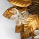Vintage gilt metal flower-shaped wall or ceiling lamp
