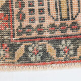 4x10 red & beige wool vintage rug 140x301cm