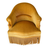 Fauteuil crapaud vintage ocre