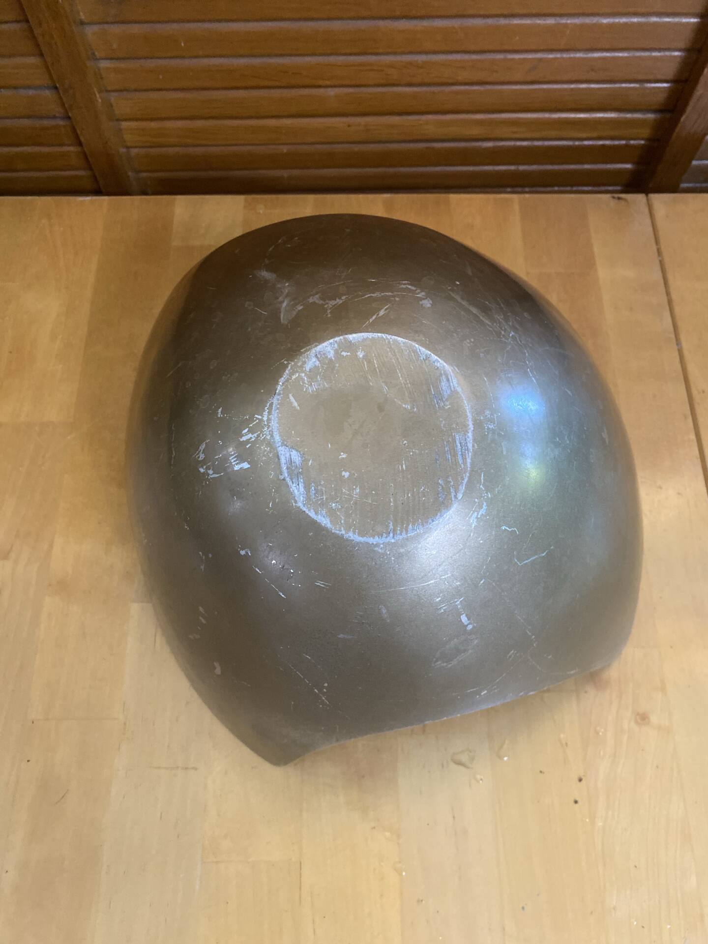Service bowl michael lax design polished aluminium 1980s vintage cut