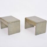 Mid-Century Modern Bedside Tables Made of Laquered Goat Skin by Aldo Tura