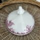Superb antique sugar bowl in fine porcelain with a floral design in old rose.