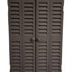 Dark grey wooden trompe l'oeil shutter mirror 1990 / wall decoration object Shutter-style mirror