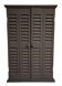 Dark grey wooden trompe l'oeil shutter mirror 1990 / wall decoration object Shutter-style mirror