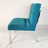 Vintage metal and fabric armchair