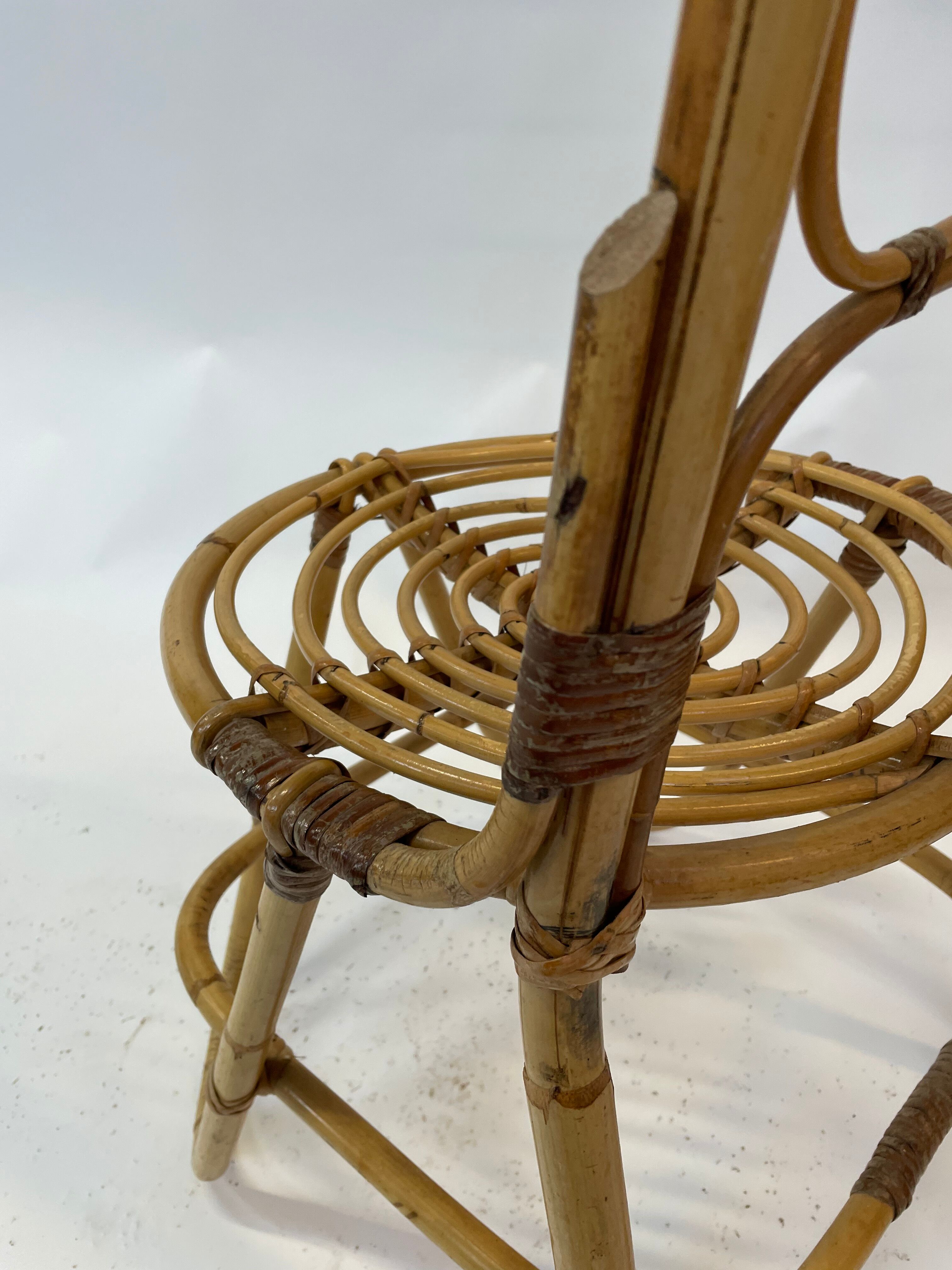 Chaise vintage en rotin Rohe Noordwolde