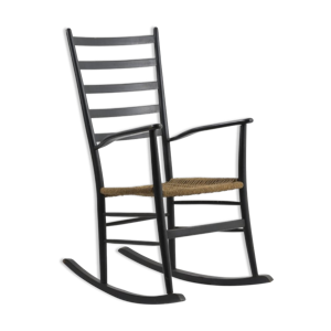 Rocking chair vintage en bois et