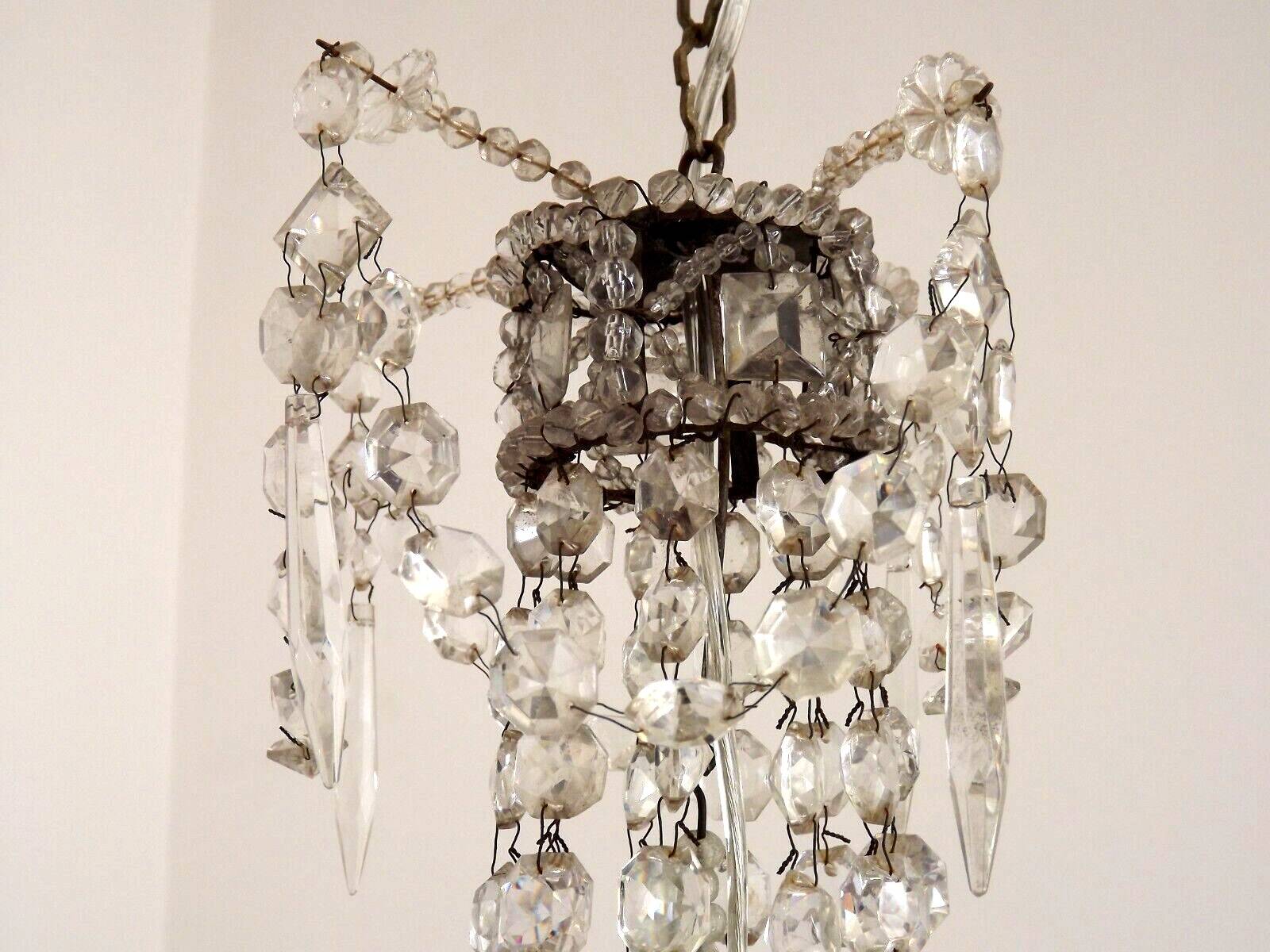 French Montgolfier Style Crystal Chandelier With 3 Tiers Prisms 4115