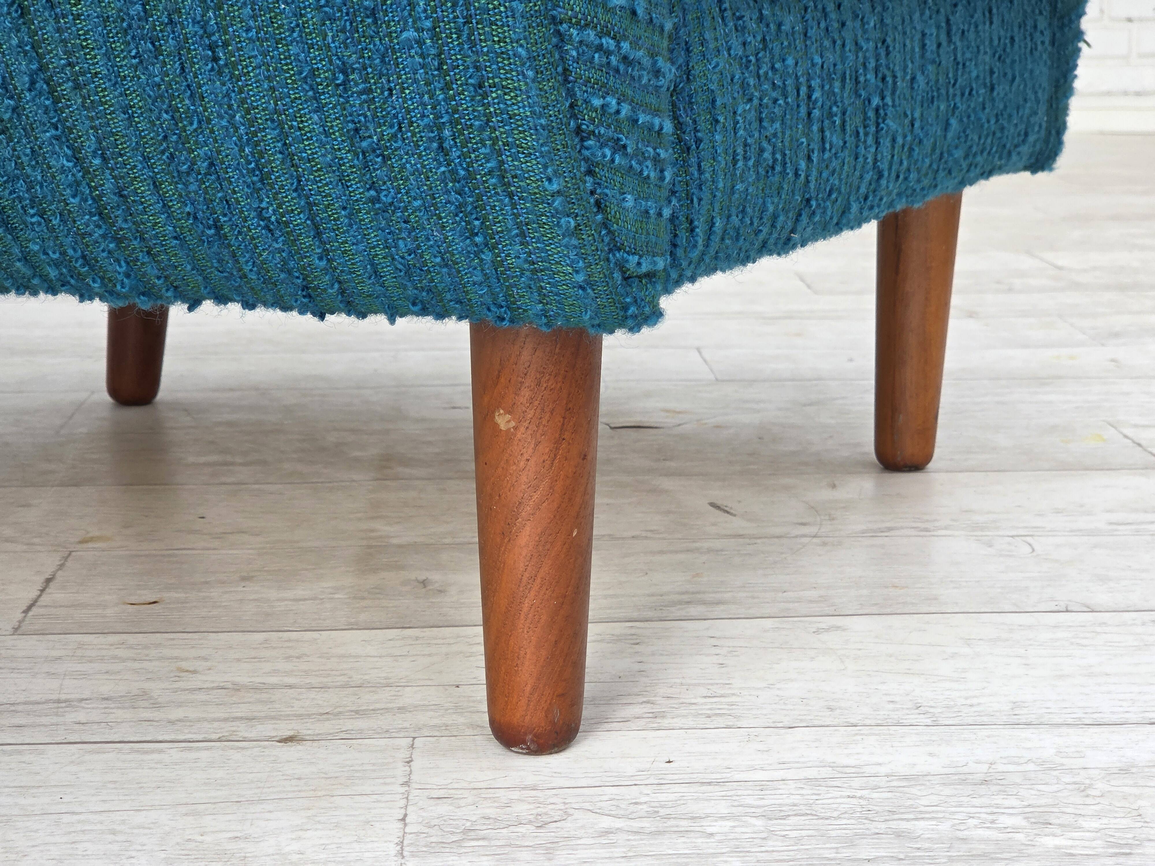 1970s, Danish armchair, original furniture wool, teak wood.